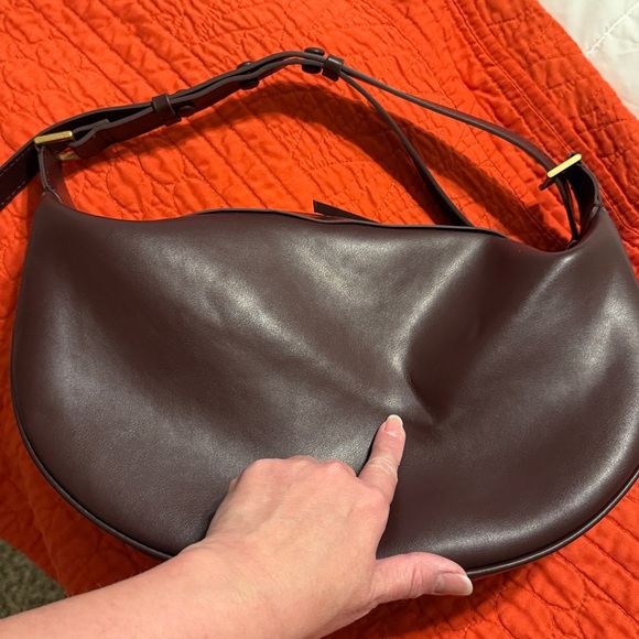 ZARA OVAL BAG BURGUNDY - Picture 14 of 17